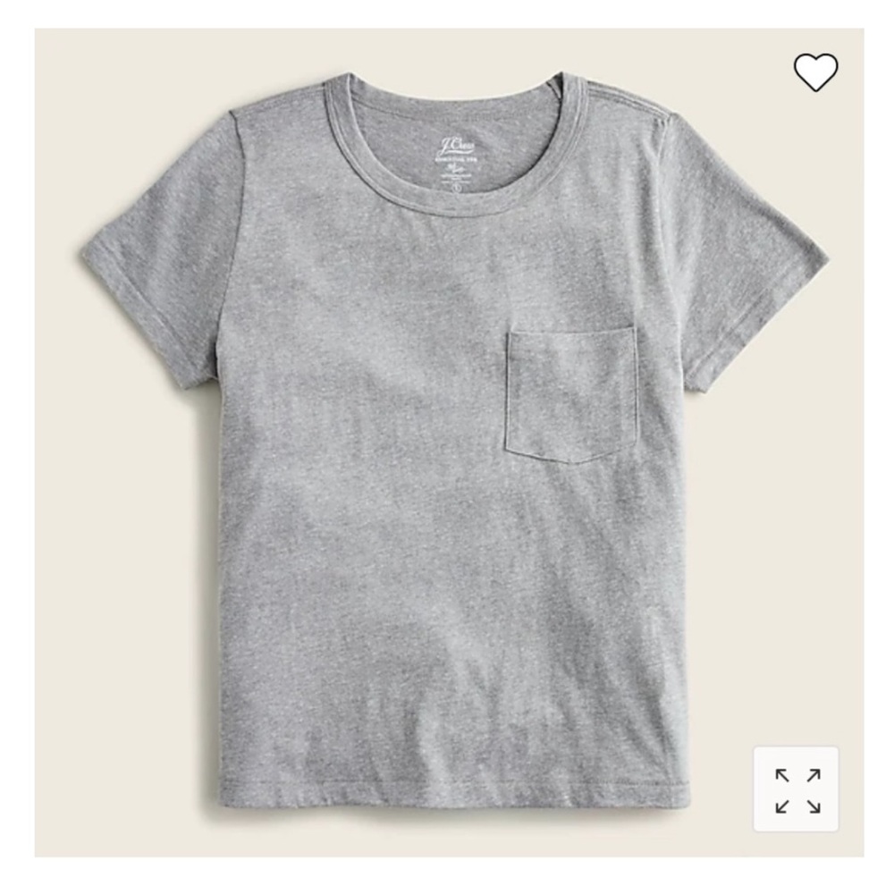NWT J.CREW Essential Pocket Tee Gray Crew Neck Short Sleeve XS Women